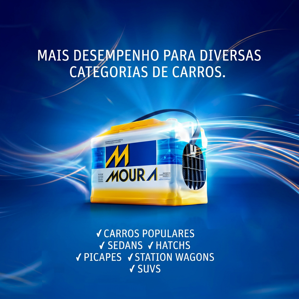 Bateria automotiva premium com energia elétrica